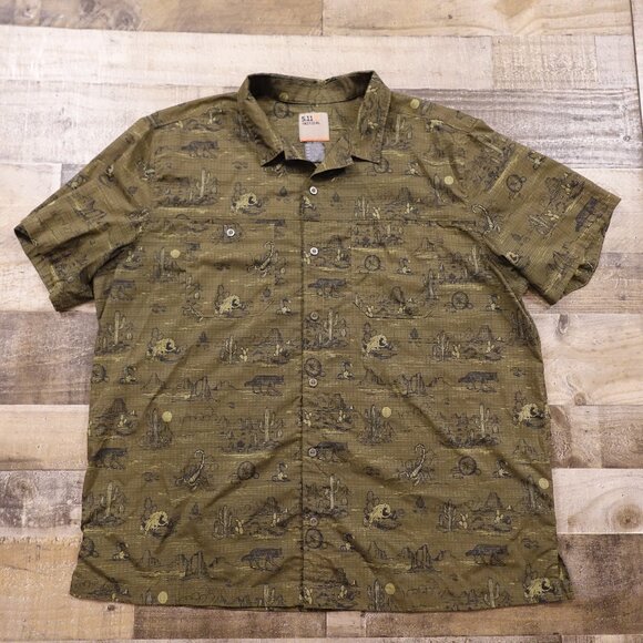 5.11 Tactical Button Up Shirt Desert Critter Print Men's 2XL - Picture 1 of 9